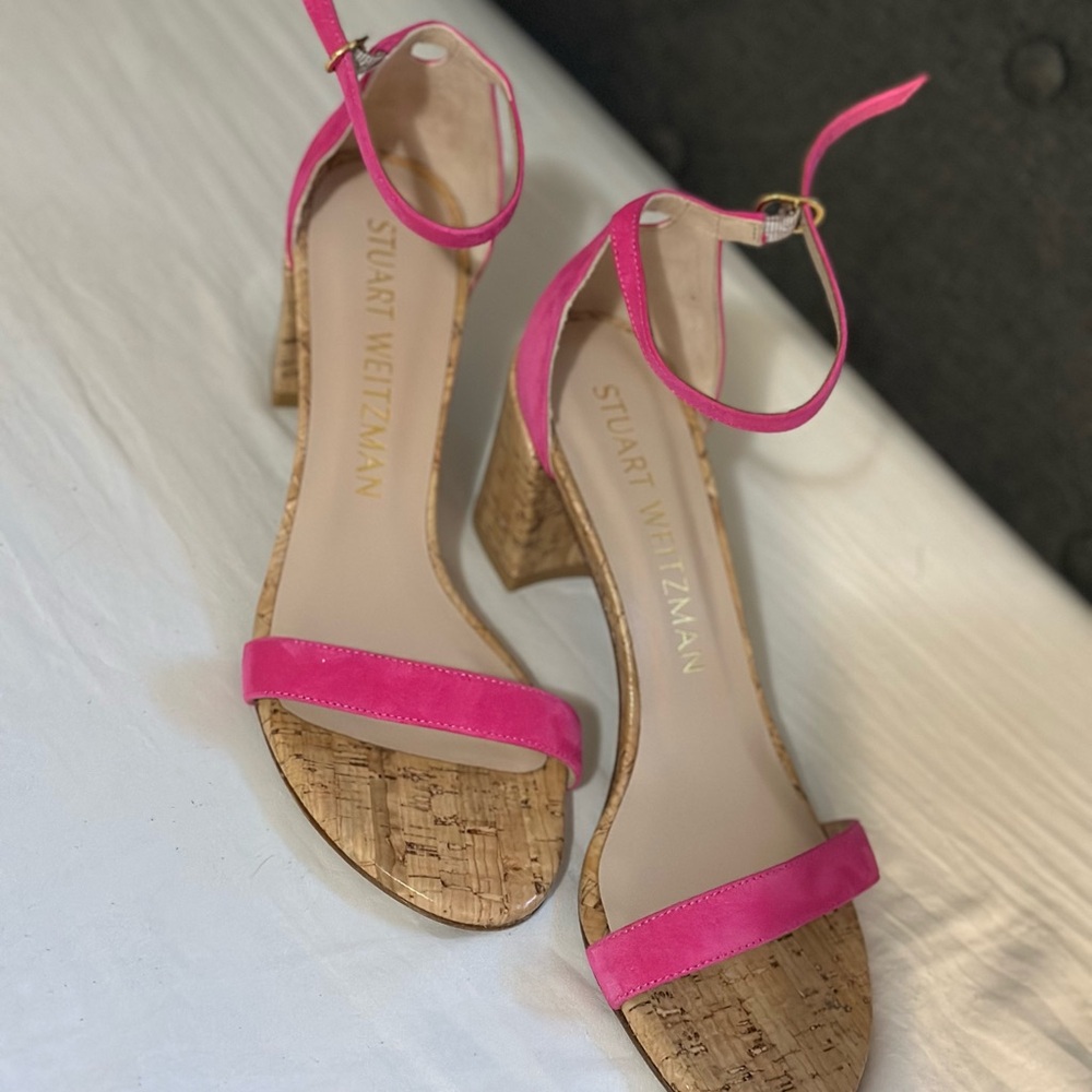 Stuart Weitzman Pink Ankle Strap Sandals